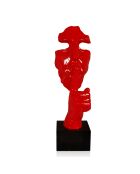 Sculpture Visage & Main rouge - 45x18x17 cm