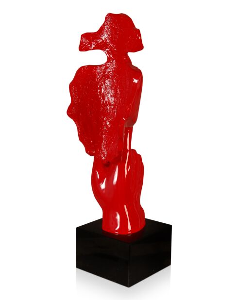 Sculpture Visage & Main rouge - 45x18x17 cm