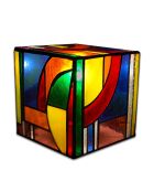 Lampe de chevet Tiffany Cube Kandinsky - 15x15x15 cm