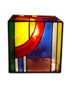 Lampe de chevet Tiffany Cube Kandinsky - 15x15x15 cm