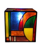 Lampe de chevet Tiffany Cube Kandinsky - 15x15x15 cm