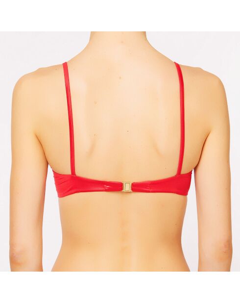 Haut de maillot Beach Nervures rouge corail