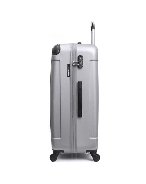 XXS Madrid-E 45 cm zilverkleurige handbagagekoffer met 4 wielen