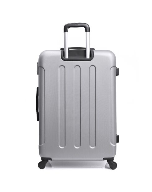 XXS Madrid-E 45 cm zilverkleurige handbagagekoffer met 4 wielen