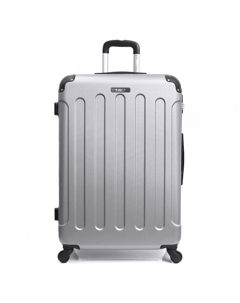 XXS Madrid-E 45 cm zilverkleurige handbagagekoffer met 4 wielen