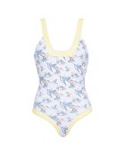 Maillot de Bain 1 Pièce retro Anna Halo blanc/bleu/jaune