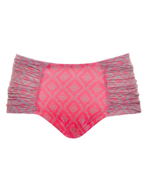 Helia Dune roze/grijs bikinibroekje met hoge taille