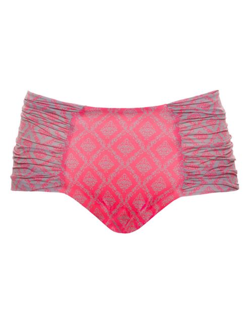 Bas de Maillot Taille Haute Helia Dune rose/gris
