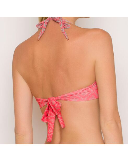 Gemma Dune roze/grijze bandeau-bikinitop