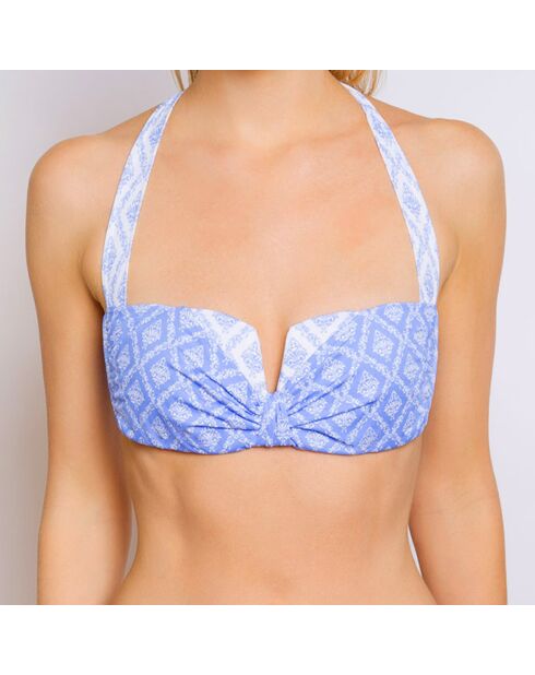 Gemma Rivage marineblauw/hemelsblauwe bikinitop met bandeau