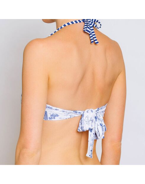 Haut de Maillot Bandeau Gemma Candor marine/blanc