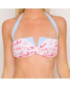 Haut de Maillot Bandeau Gemma Naive bleu/rose