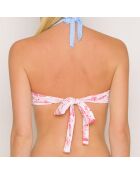 Haut de Maillot Bandeau Gemma Naive bleu/rose