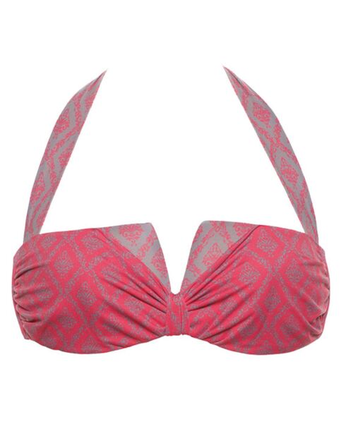 Gemma Dune roze/grijze bandeau-bikinitop