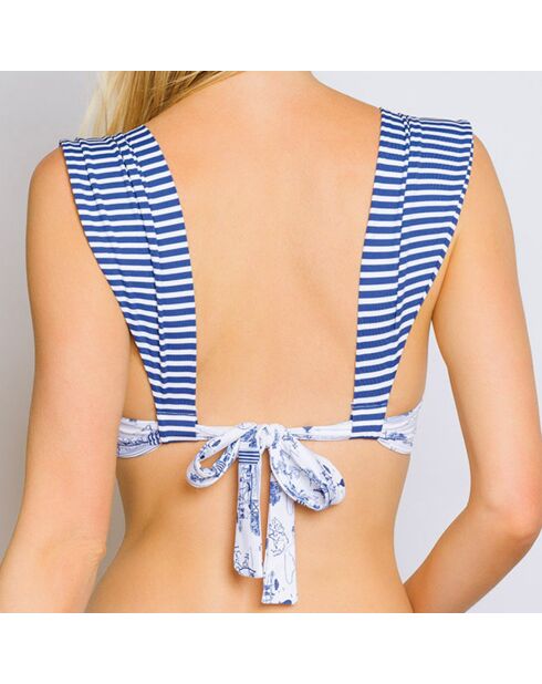 Pia Candor marineblauw/wit bh-topje