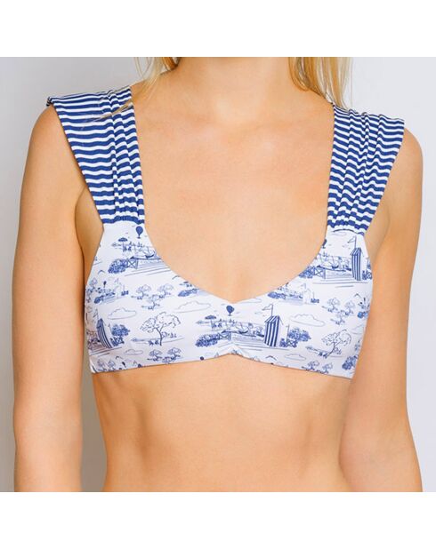 Pia Candor marineblauw/wit bh-topje