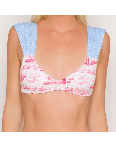 Haut de Maillot Brassière Pia Naive bleu/rose