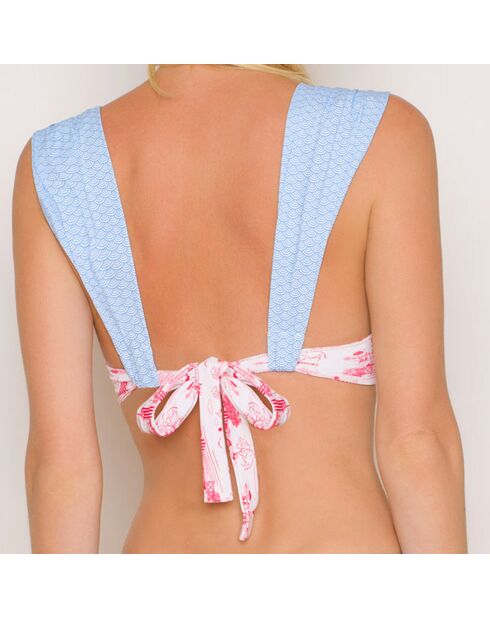 Haut de Maillot Brassière Pia Naive bleu/rose