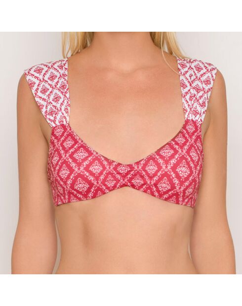 Haut de Maillot Brassière Pia Sirocco rose/blanc