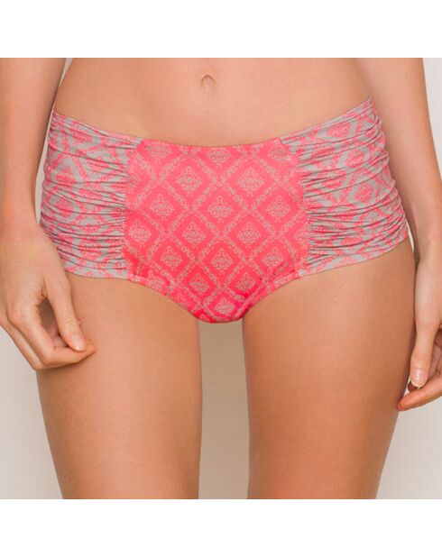 Helia Dune roze/grijs bikinibroekje met hoge taille