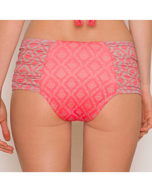 Helia Dune roze/grijs bikinibroekje met hoge taille
