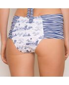 Bas de Maillot Taille Haute Helia Candor marine/blanc