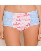 Bas de Maillot Taille Haute Helia Naive bleu/rose