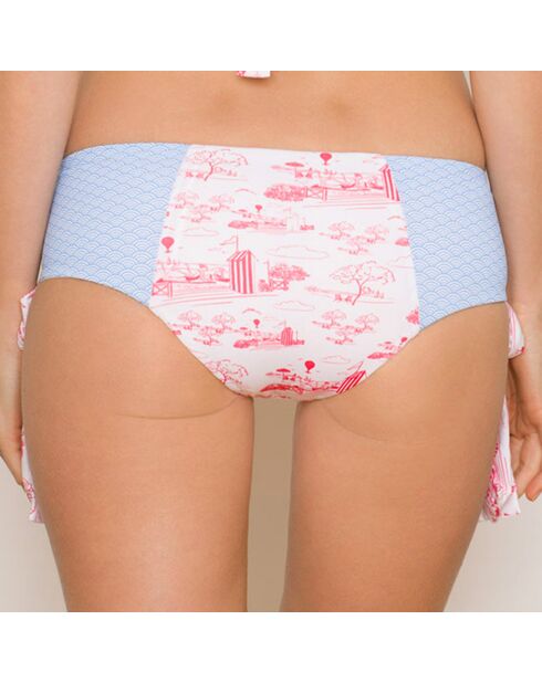 Uta Naive blauw/roze kort bikinibroekje