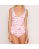 Maillot de Bain 1 Pièce Nageur Olivia Naive bleu/rose