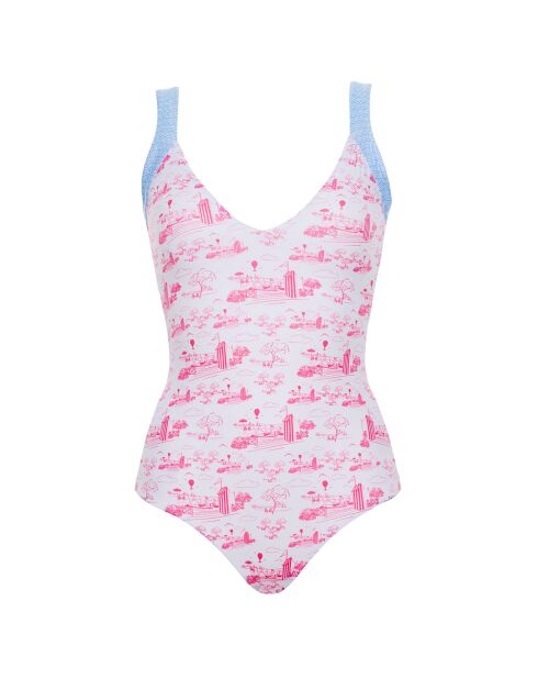 Maillot de Bain 1 Pièce Nageur Olivia Naive bleu/rose
