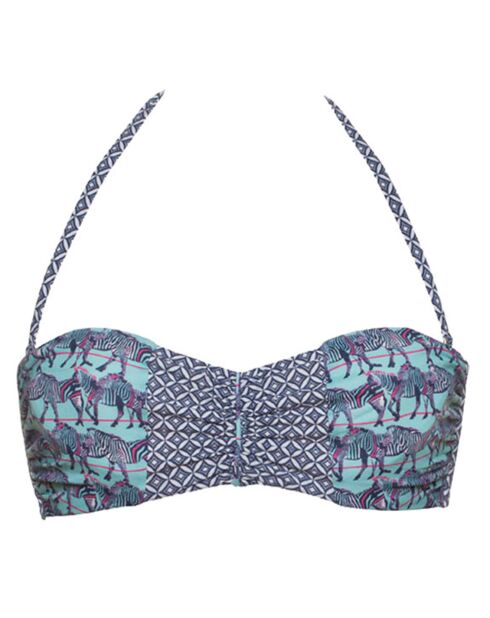 Riva Masai marineblauw/hemelsroze bikinitop met bandeau