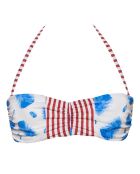 Haut de Maillot Bandeau Riva Zephyr blanc/ciel/rouge