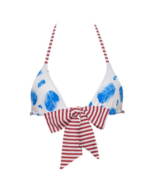 Haut de Maillot Triangle Cara Zephyr blanc/ciel/rouge
