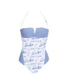 Maillot de bain 1 pièce Louisa Candor marine/blanc