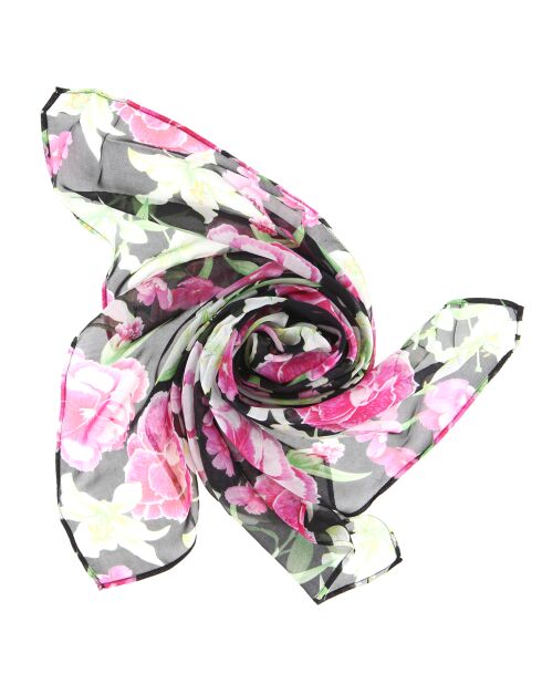 Paréo/Étole Lily en Voile de coton noir - 130x68 cm