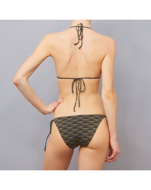 Maillot de bain 2 pièces Karoo  triangles souples vert
