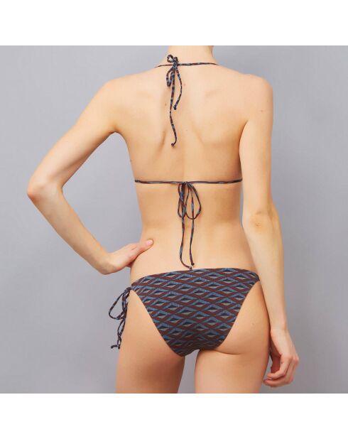 Maillot de bain 2 pièces Karoo  triangles souples bleu