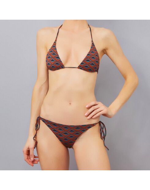 Maillot de bain 2 pièces Karoo  triangles souples orange