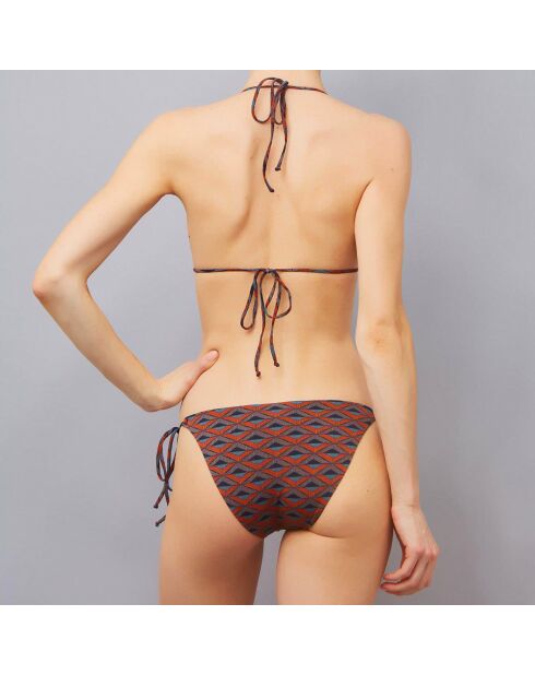 Maillot de bain 2 pièces Karoo  triangles souples orange