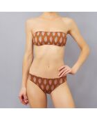 Maillot de bain 2 pièces Plumas  bandeau marron