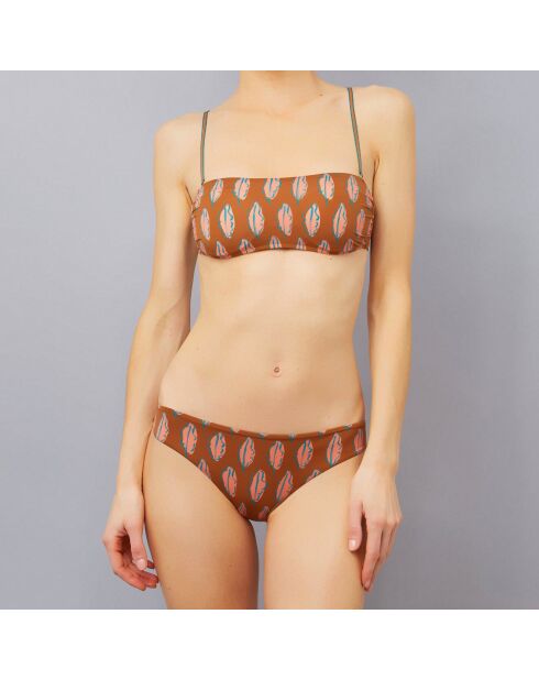 Maillot de bain 2 pièces Plumas  bandeau marron