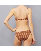 Maillot de bain 2 pièces Plumas  bandeau marron