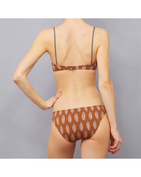 Maillot de bain 2 pièces Plumas  bandeau marron