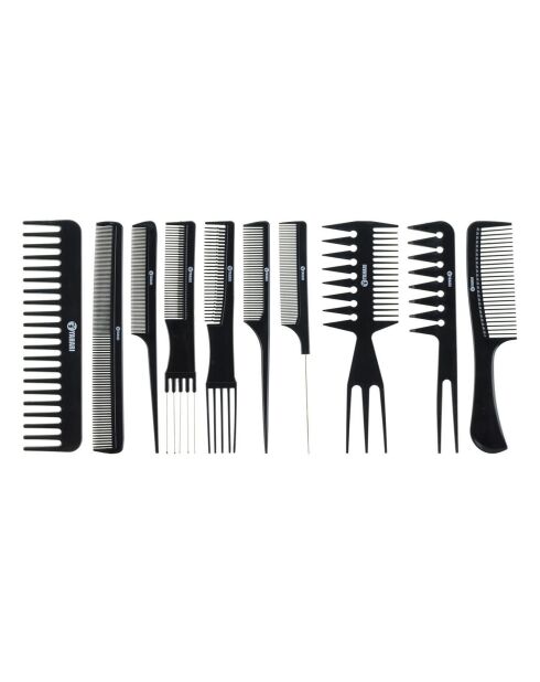 10 zwarte professionele kammen