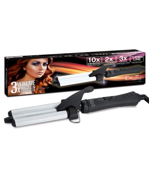 Rizador de turmalina cerámica de 60 W, 3 cuerpos