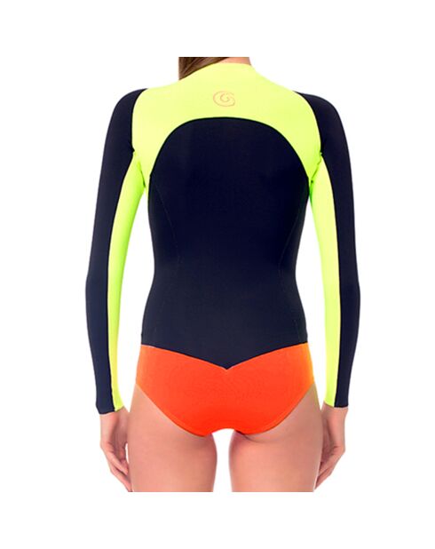 Combinaison de surf en Néoprène orange/noir/jaune