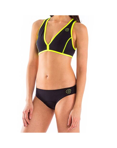 Haut de maillot Brassière en Néoprène jaune néon