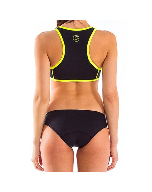Haut de maillot Brassière en Néoprène jaune néon