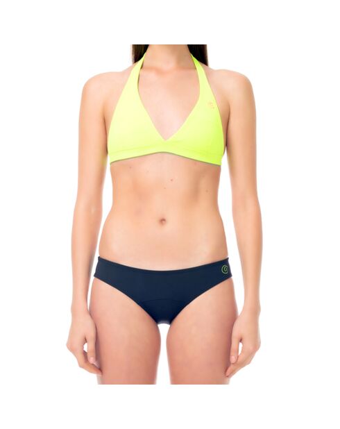 Haut de maillot Triangle en Néoprène jaune fluo