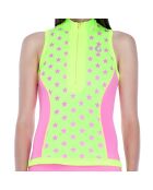 Top de bain Anti UV en Néoprène imprimé étoiles rose/jaune
